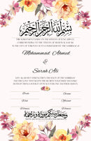 The Floral Arch Contract is a custom bespoke nikkah or anniversary contract.